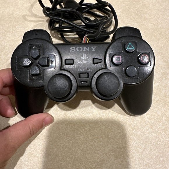 Official Sony PS2 PlayStation 2 Black DualShock 2 Controller Tested and Working - Picture 2 of 6